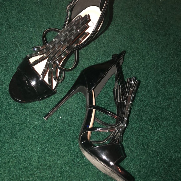 Black sparkly starburst gemstone heels Windsor - Picture 5 of 8